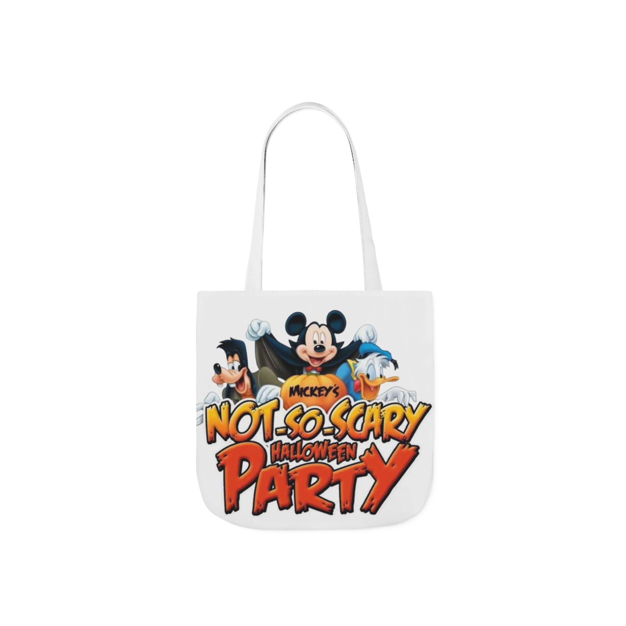 Halloween Party Canvas Tote Bag — "Not-So-Scary Halloween Party" Graphic