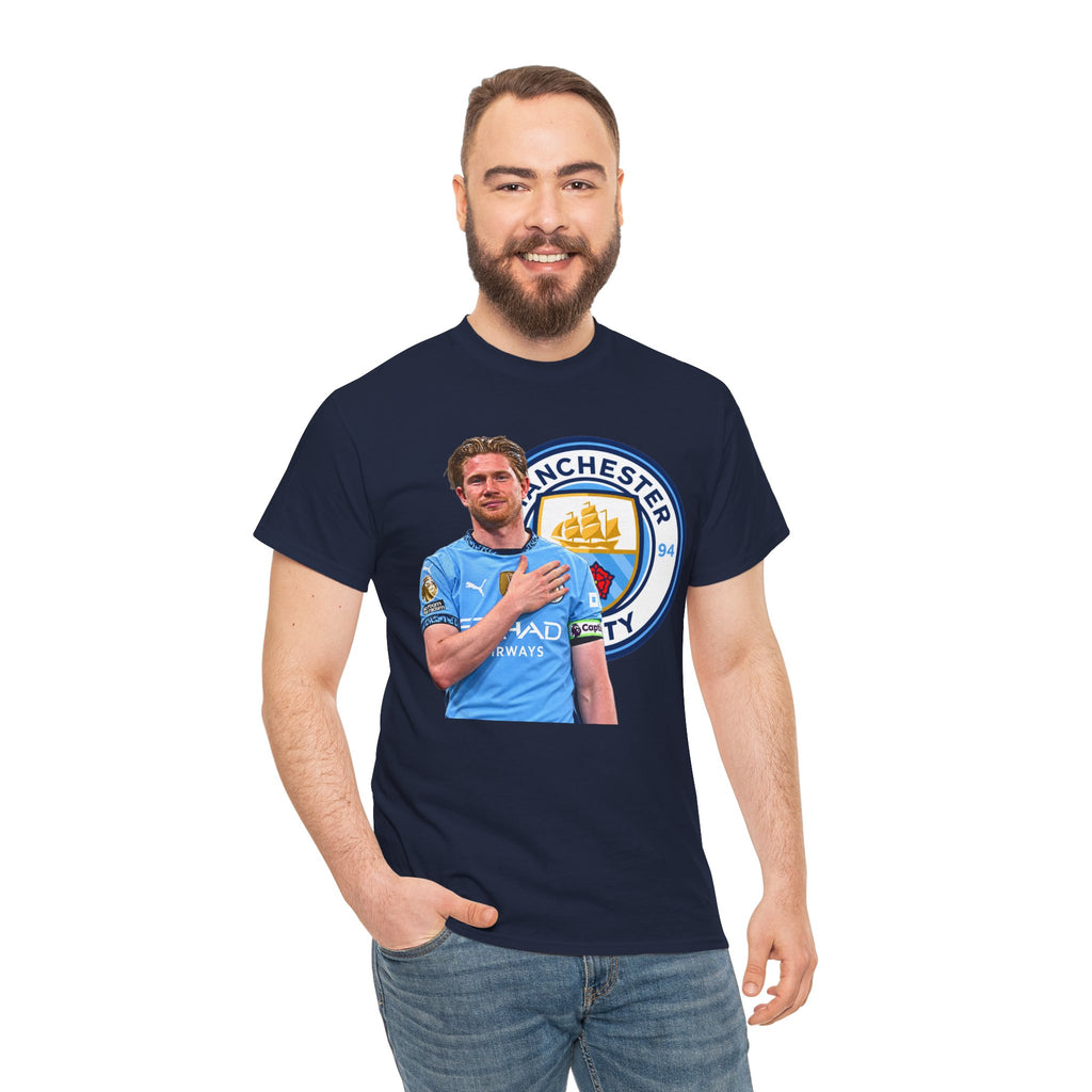 Kevin De Bruyne Manchester City Legend Cotton T-Shirt — Player Tribute Tee (Heart Badge Design)