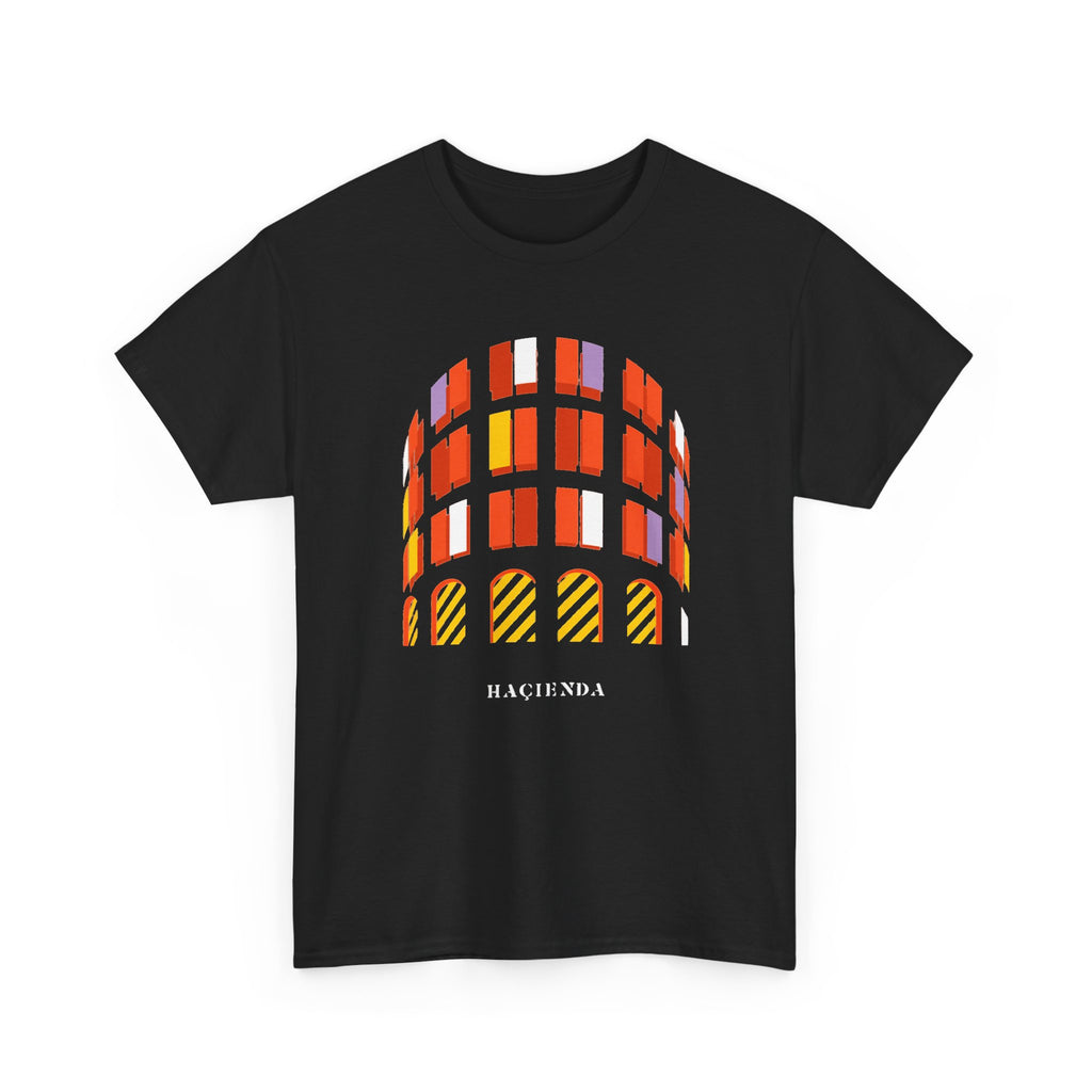 Hacienda Arch Graphic Cotton T-Shirt Tee — Retro Sunset Window Illustration