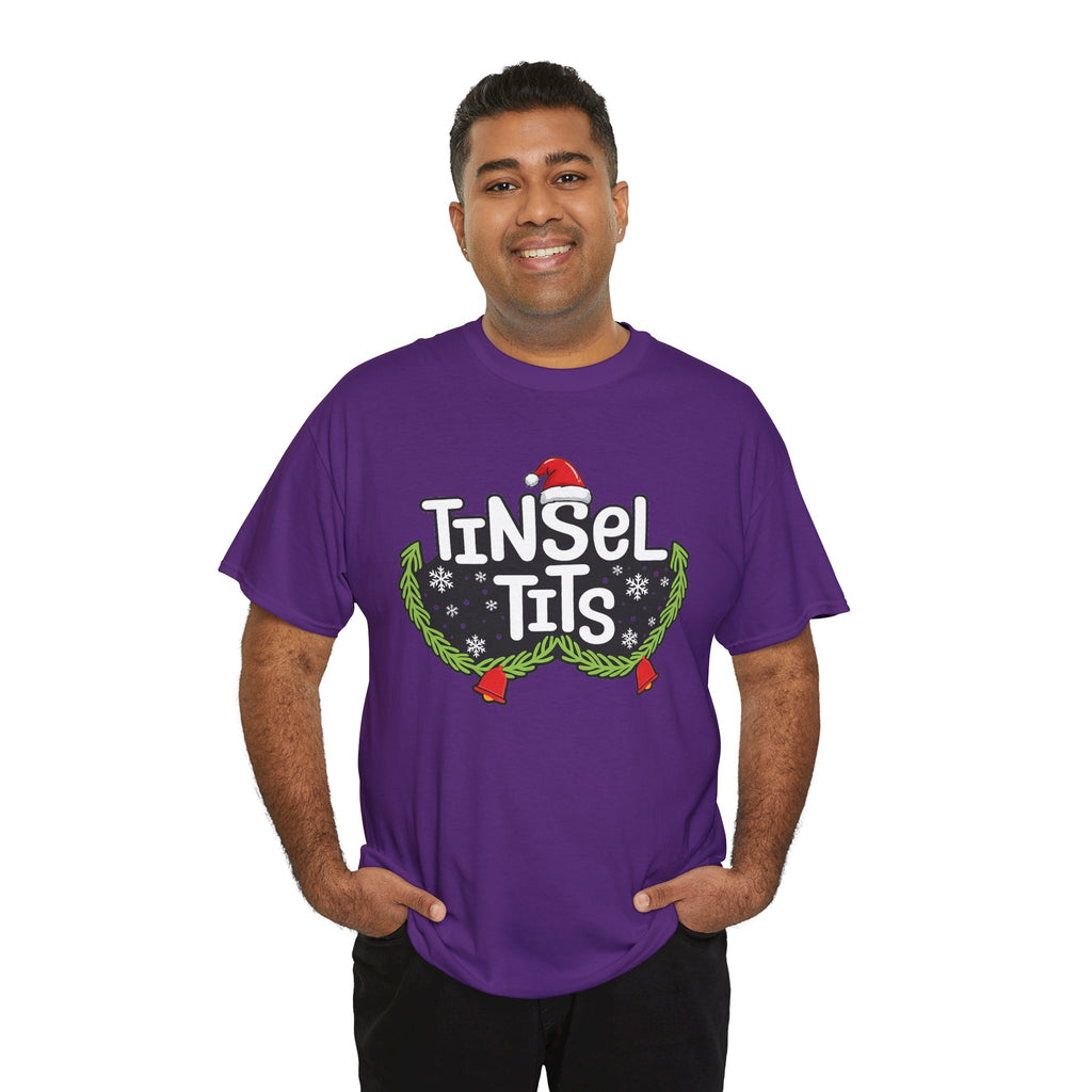 T-Shirt — "Tinsel Tits" Funny Christmas Wreath Holiday Tee