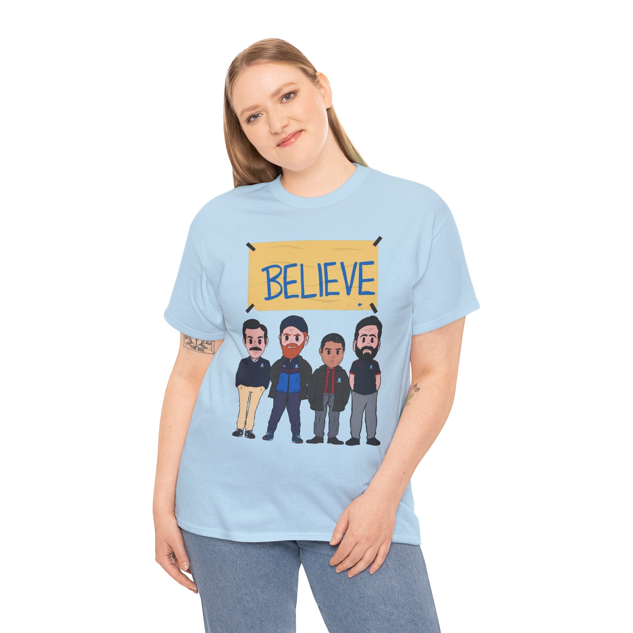 Ted Lasso Inspired Believe Cartoon Band Cotton T-Shirt