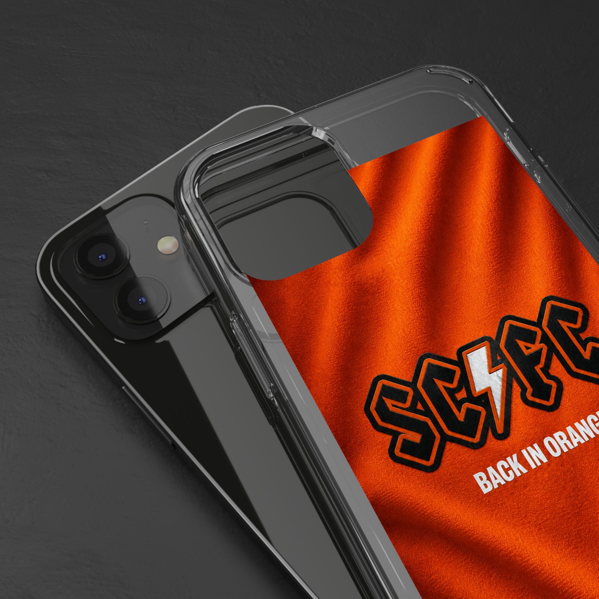 Salford CIty Inspired Phone Case — 'SCFC Back in Orange' Clear Protective Cover