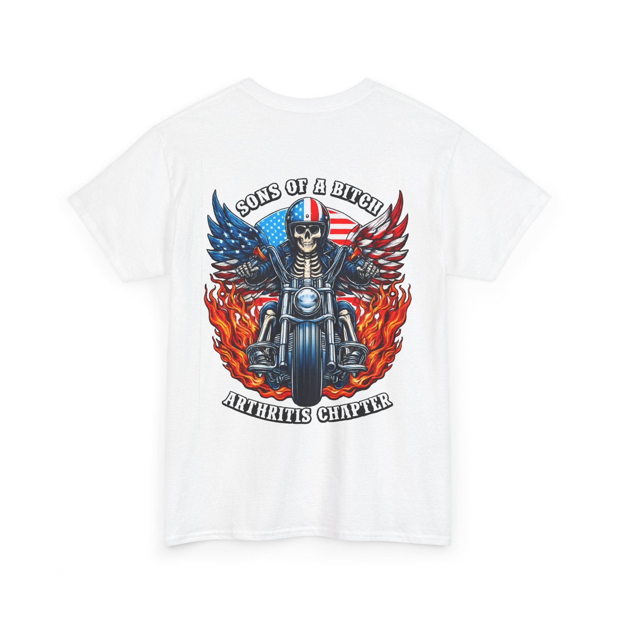 Motorcycle Skull Tee — "Sons of a B***h" Patriotic Biker Shirt