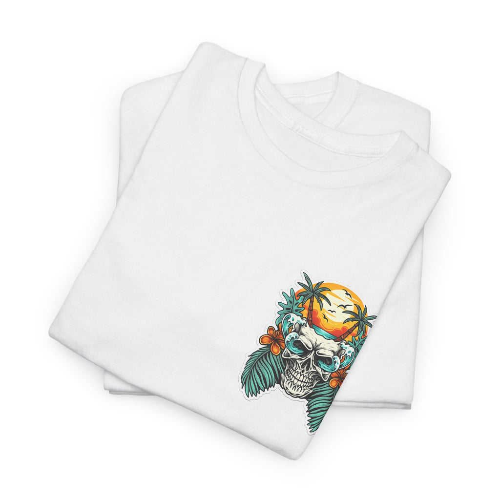 Tropical Skull Tee — Sunset Palm Beach Skull T-Shirt