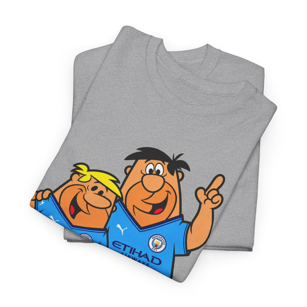Manchester City The Flintstones Etihad Airways Cartoon Cotton T-Shirt