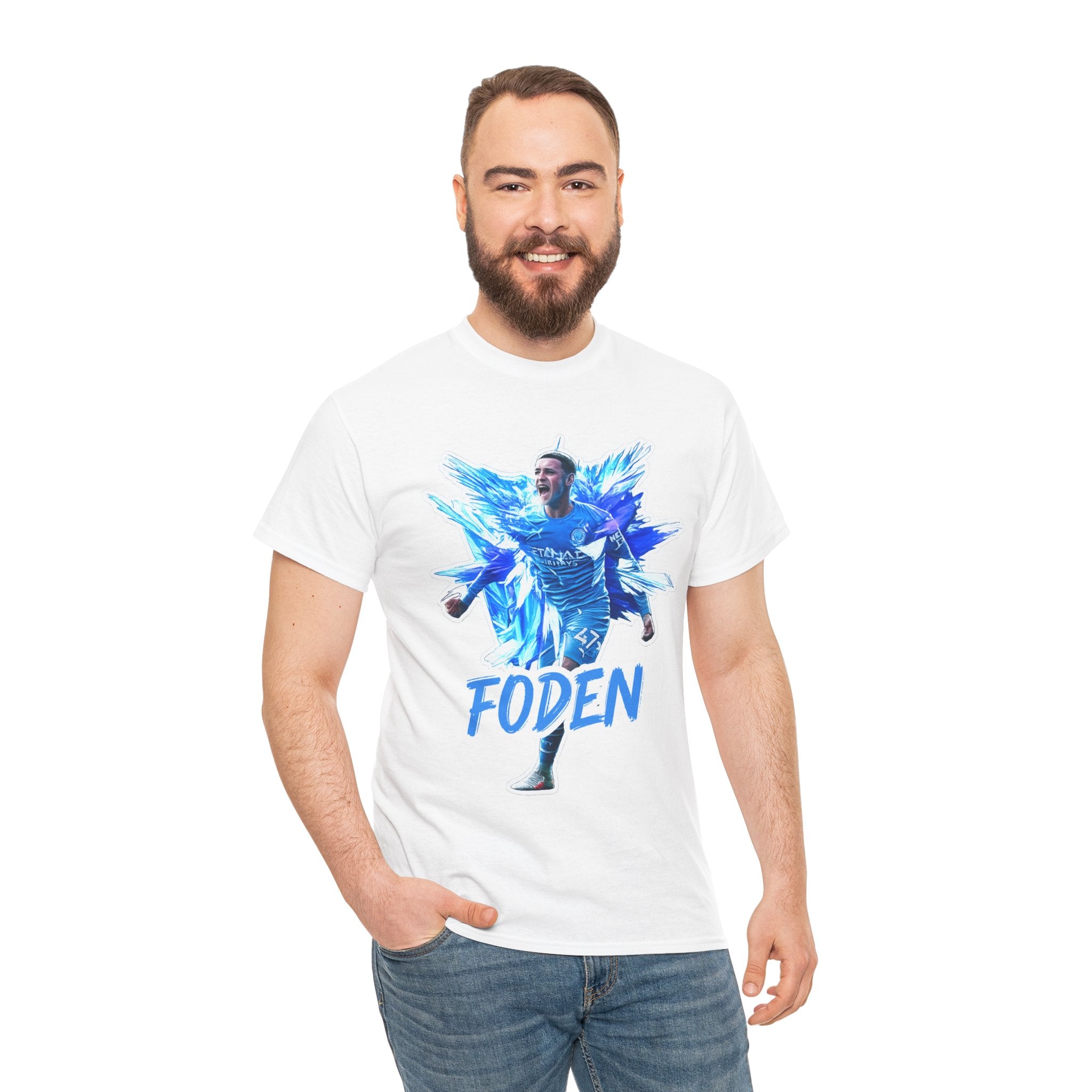 Phil Foden Manchester City Soccer T‑Shirt — Blue Graphic Football Fan Tee