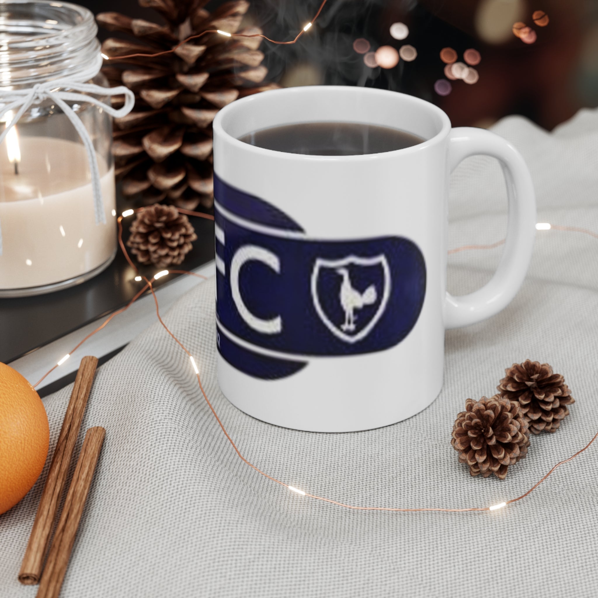 Tottenham Hotspur Railway Sign Ceramic Coffee Mug — Spurs Logo 11oz/15oz, Established 1882