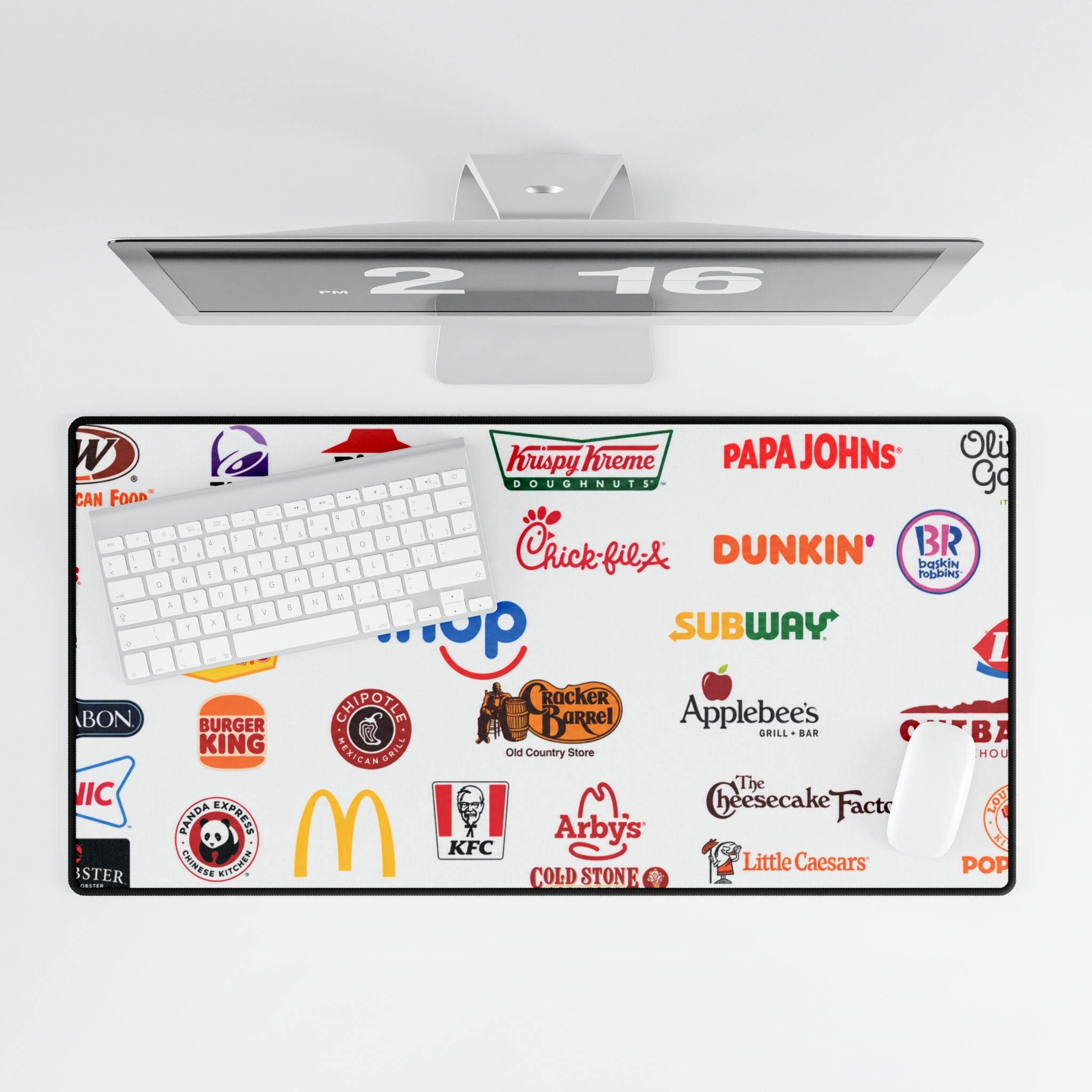 American Chain Fast Food Logo Desk Mat — Oversized Gaming & Office Mouse Pad
