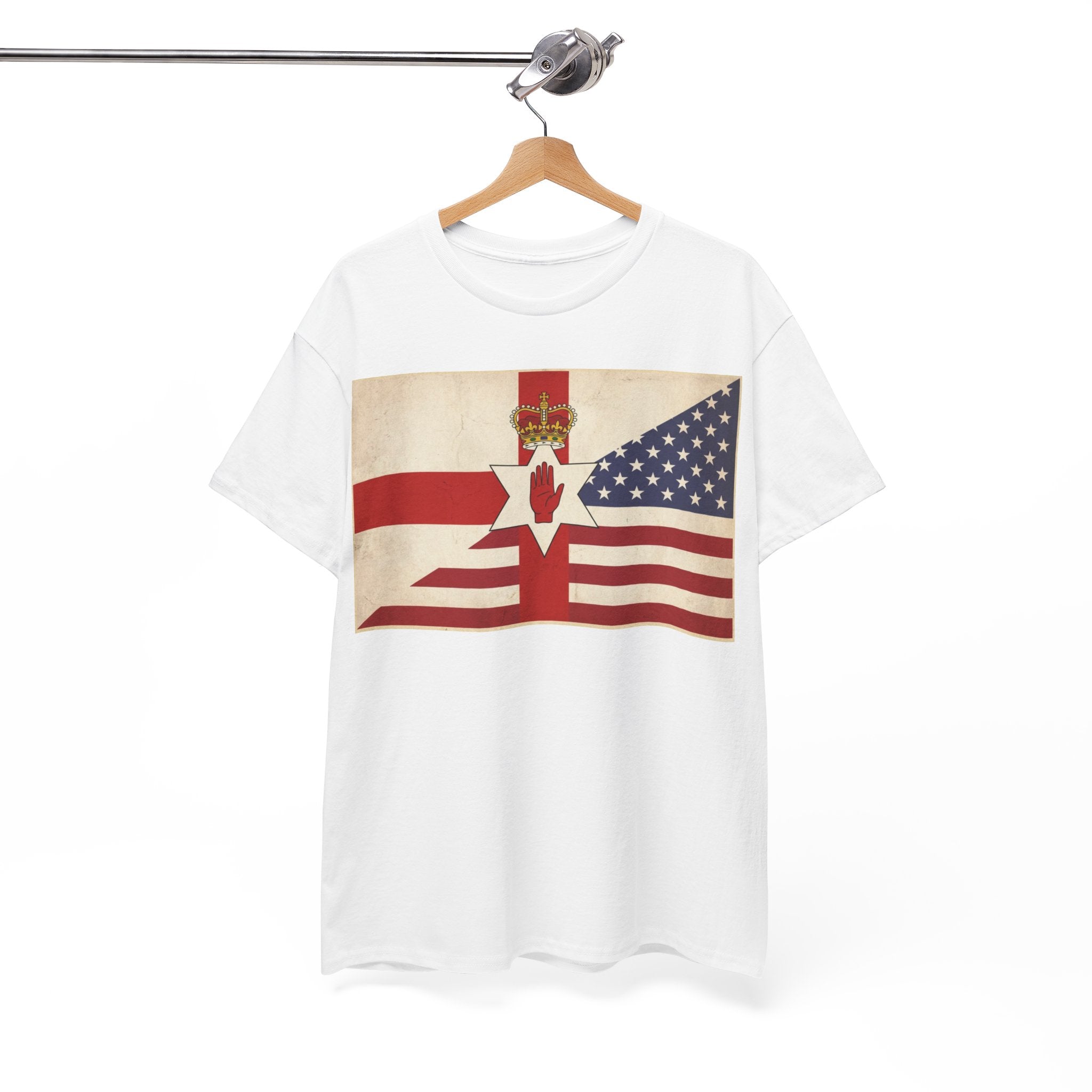 Northern Ireland + American Flag Tee — Vintage Graphic Shirt