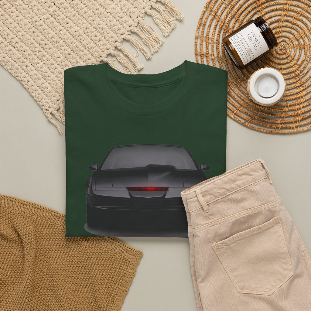 KITT-Inspired Retro Sports Car Tee — Front View Knight Rider Car Graphic Shirt