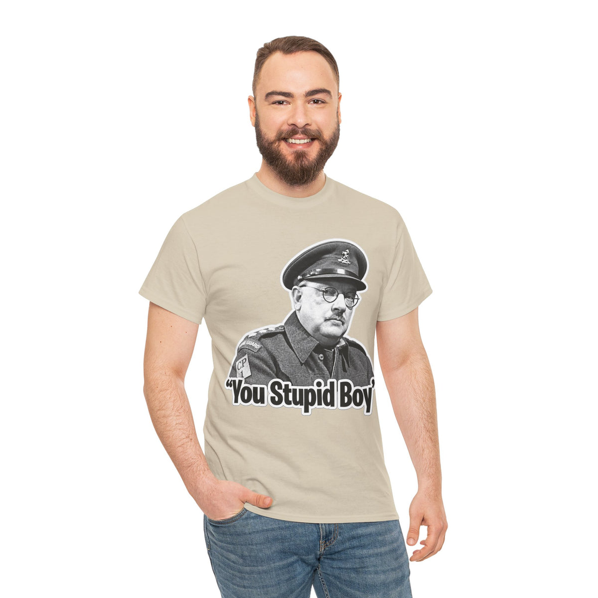 Dads Army Inspired You Stupid Boy T-Shirt — Vintage Cop Illustration Funny Graphic Tee