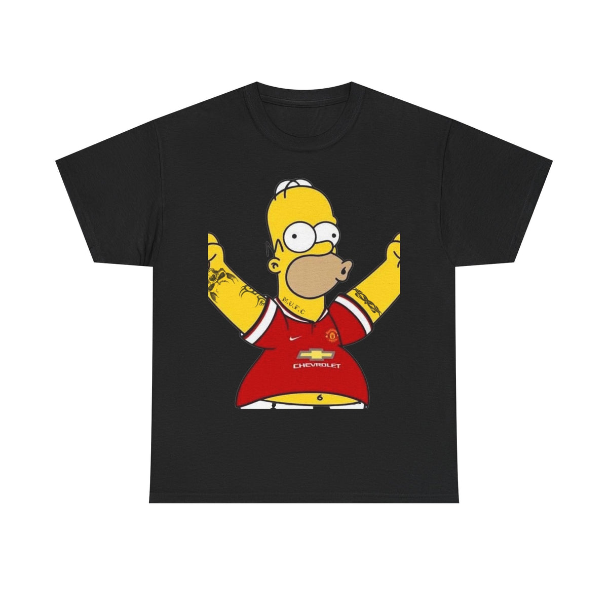 Homer Simpson Manchester Fan T-Shirt — Cartoon Football Supporter Tee