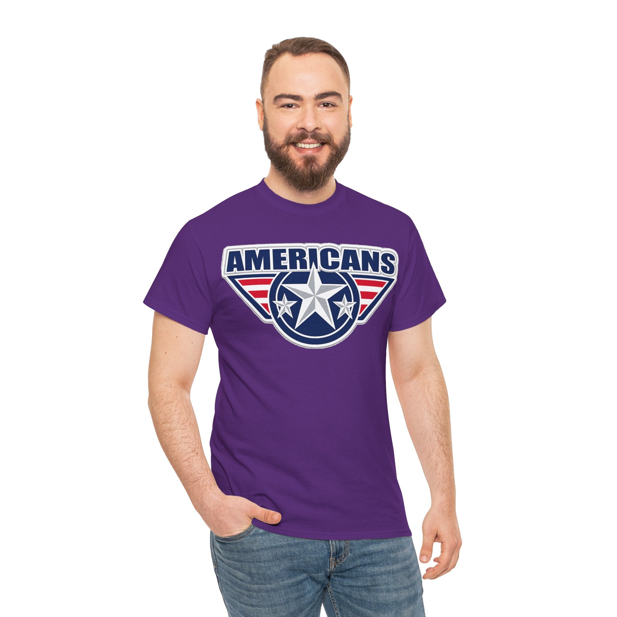 Americans Patriotic Star T‑Shirt — Red White Blue USA Graphic Tee
