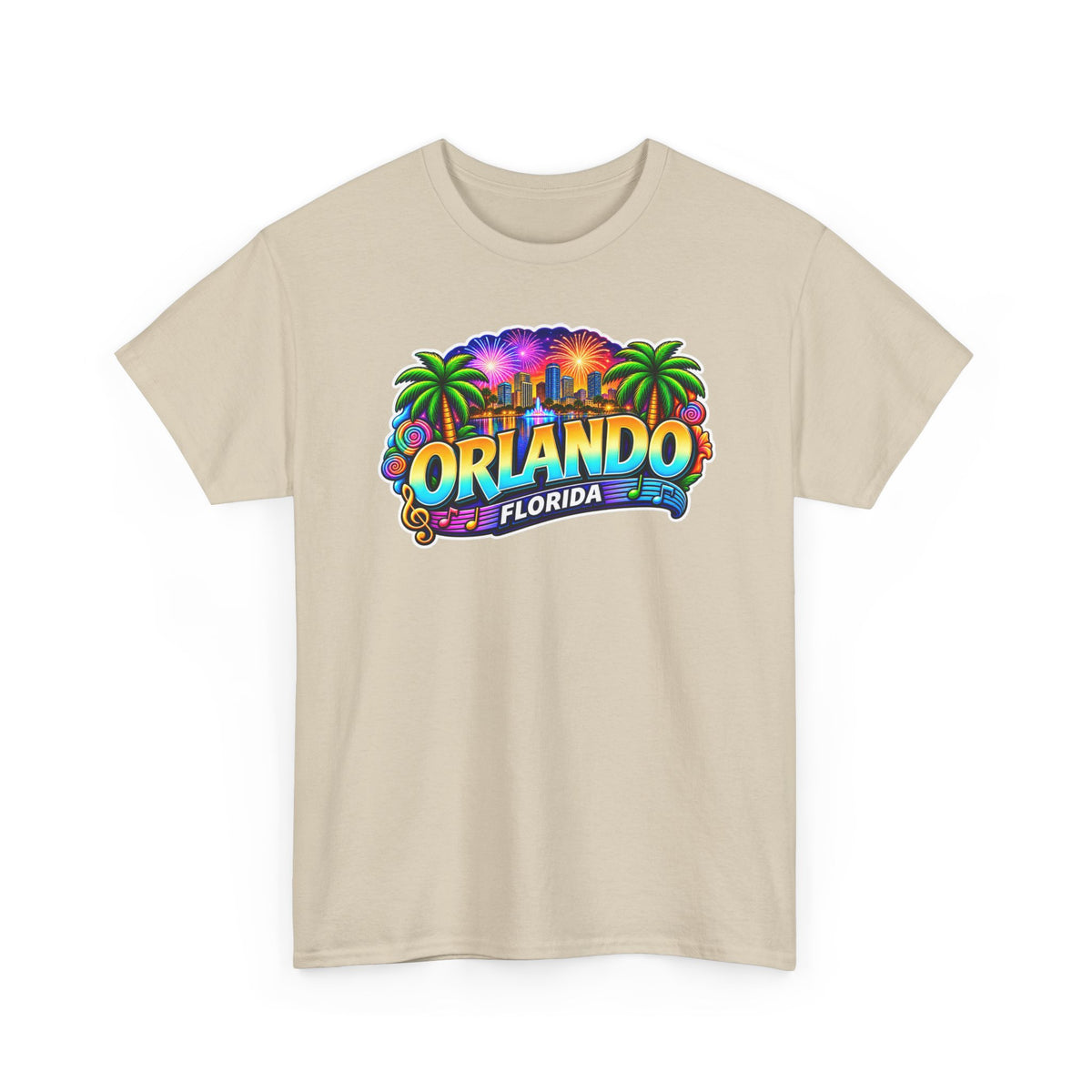 Orlando Florida Retro Sunset Palm Cotton T-Shirt