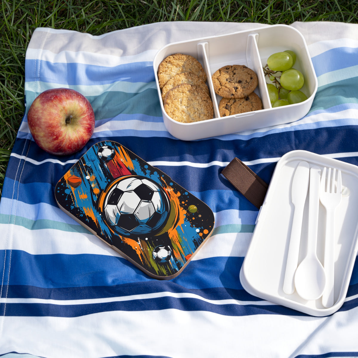 Soccer Splash Bento Lunch Box — Kids Sports Lunchbox