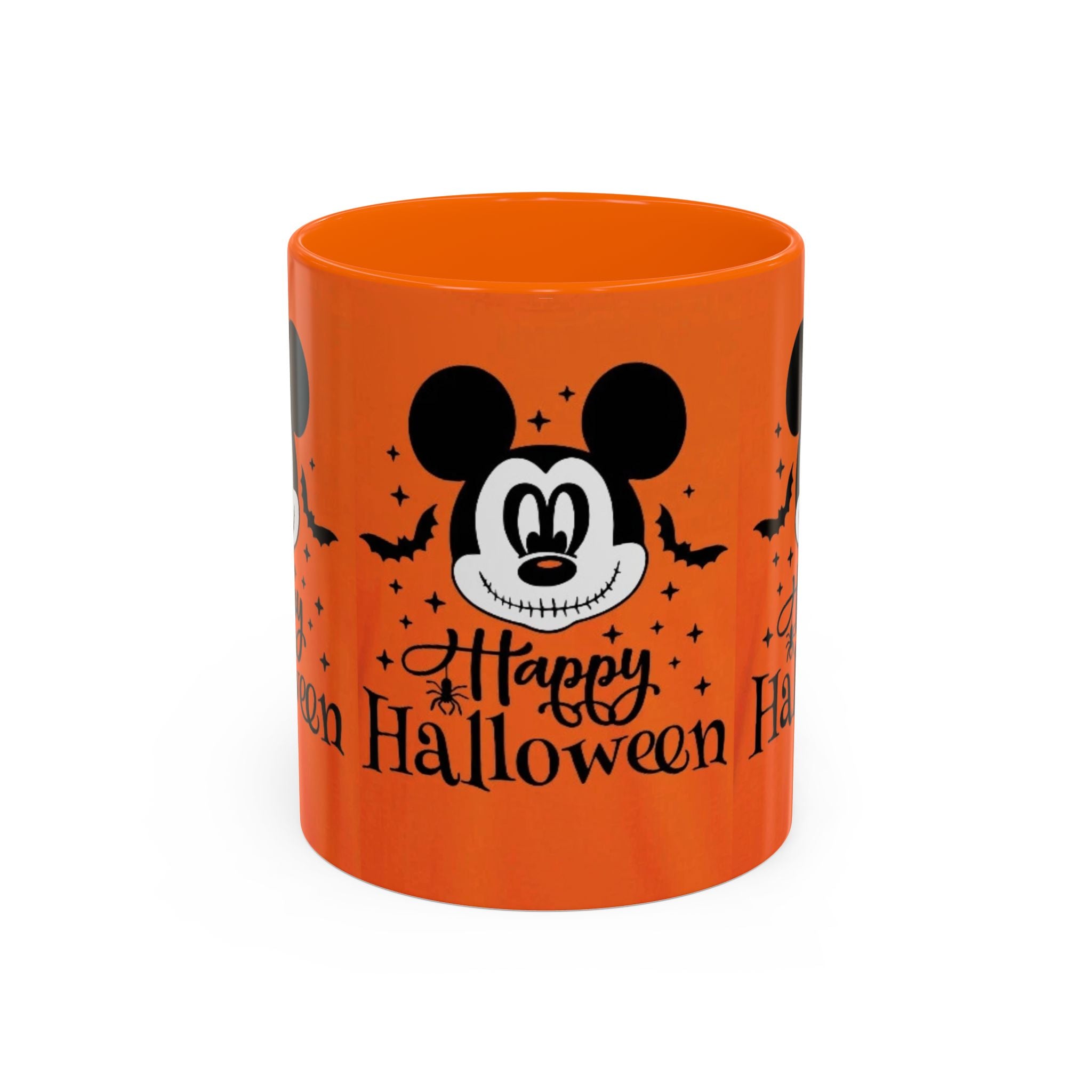 Halloween Mickey Mouse Orange Coffee Mug - "Happy Halloween" 11/15oz