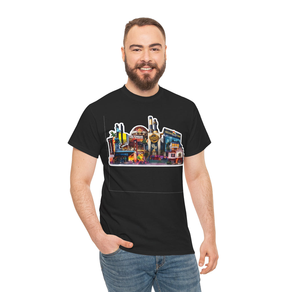Universal Orlando Skyline T-Shirt — Neon Strip Casino Cityscape Tee