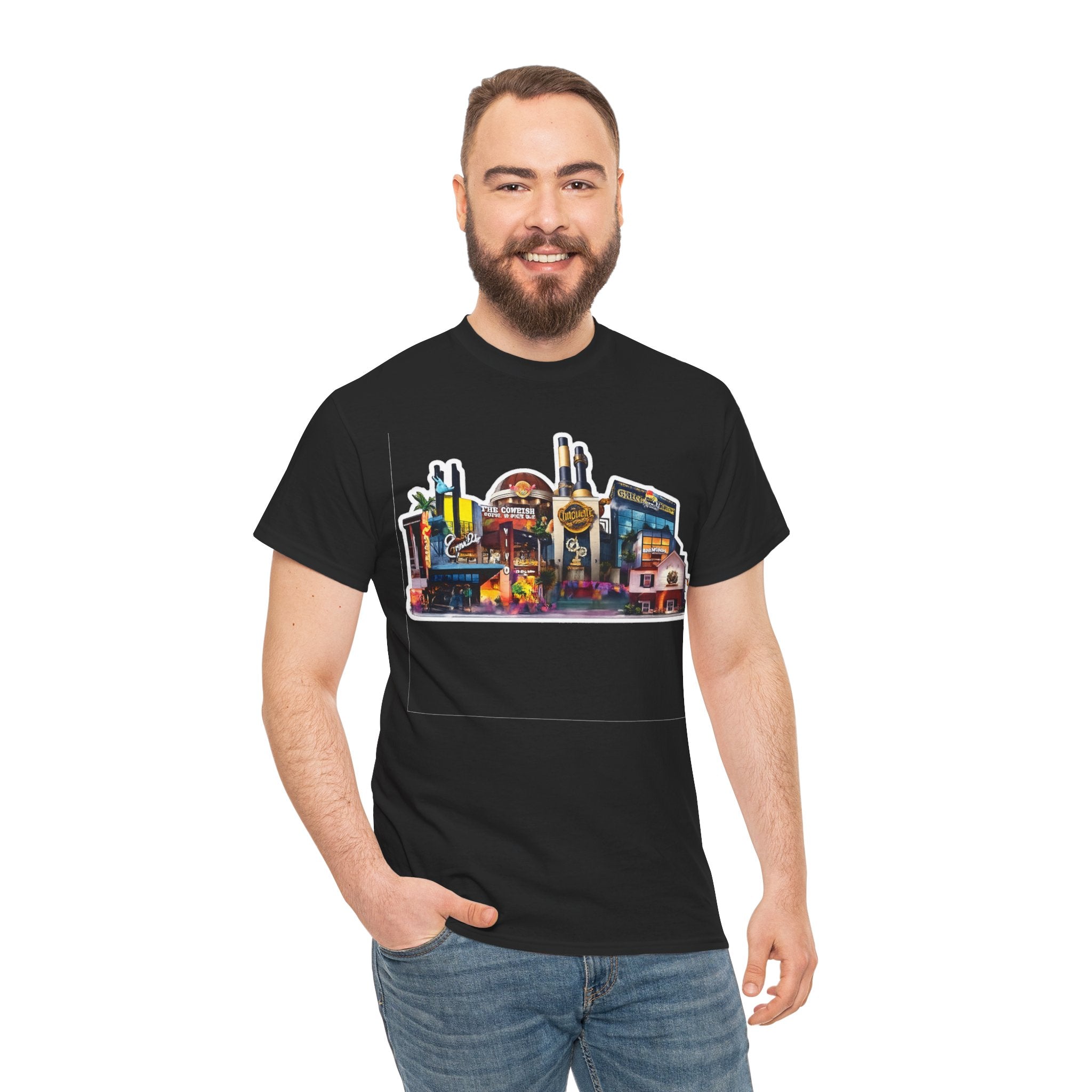Universal Orlando Skyline T-Shirt — Neon Strip Casino Cityscape Tee