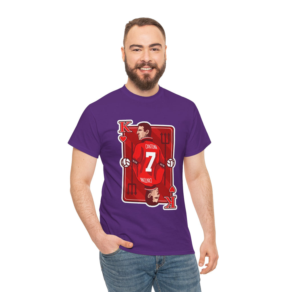 Cantona Playing Card Cotton T-Shirt / Tee — Number 7 Custom Jersey Design