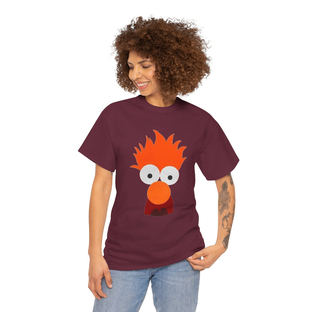 Beaker-Inspired Graphic Tee — Cute Orange Muppet Face T-Shirt