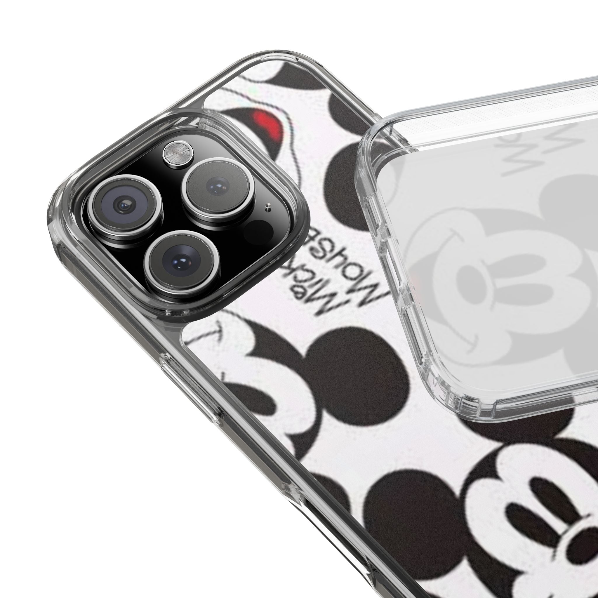 Mickey Mouse Clear Phone Case – Retro Cartoon Pattern Clear Case