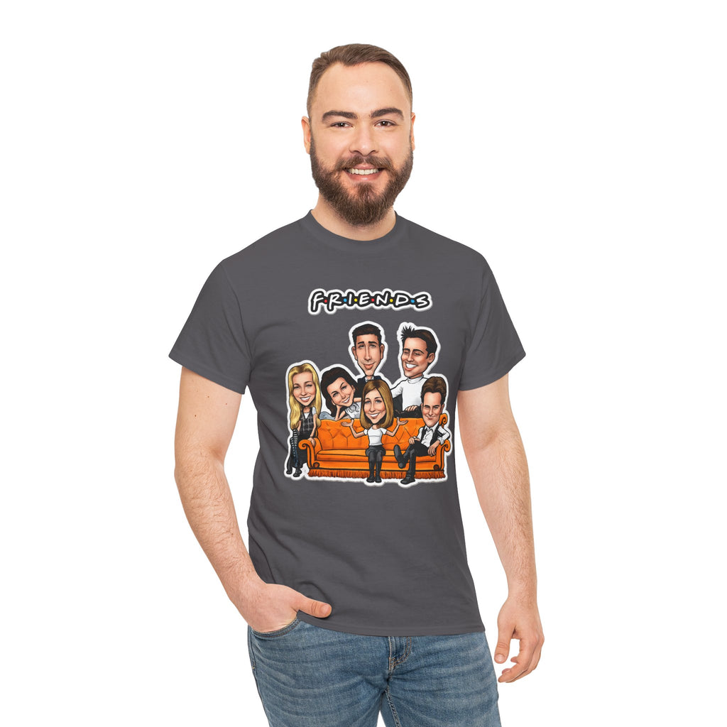 Friends TV Show Cartoon Cast T-Shirt — Iconic Couch Graphic Tee