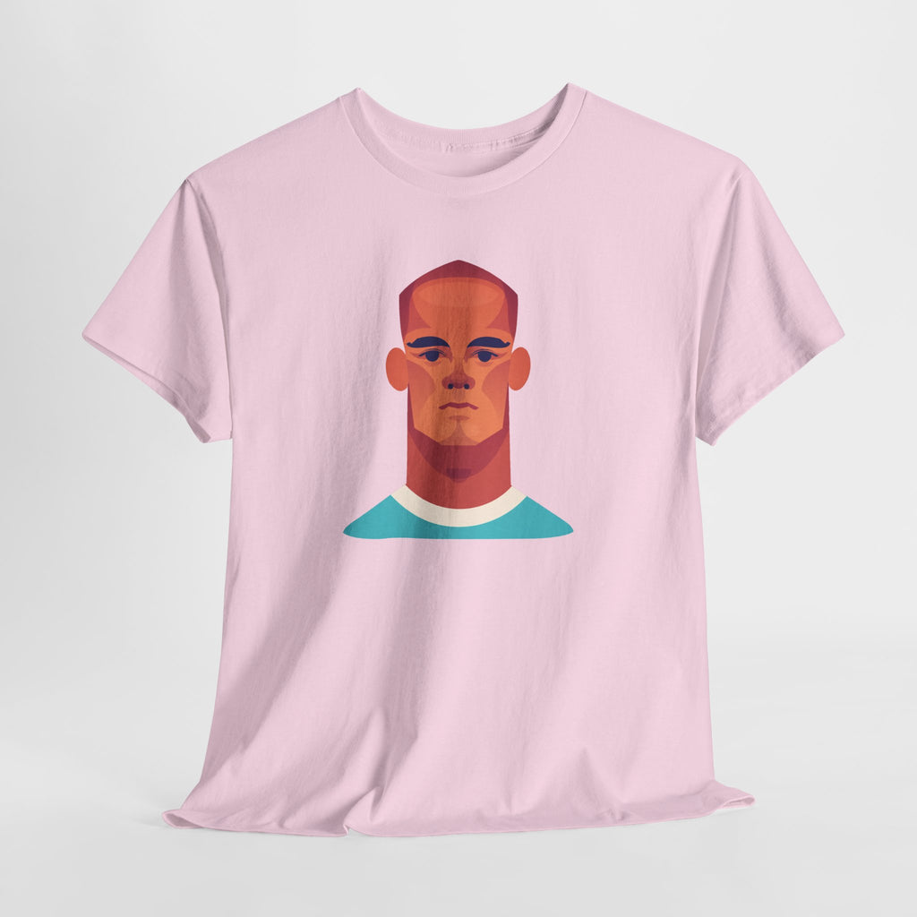 Vinny Kompany Manchester City Legend Minimalist Portrait Tee — Bold Stylized Face Graphic T-Shirt
