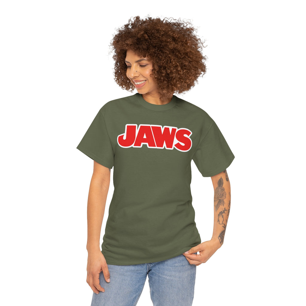 Jaws Logo Tee — Retro Red Movie Graphic T‑Shirt