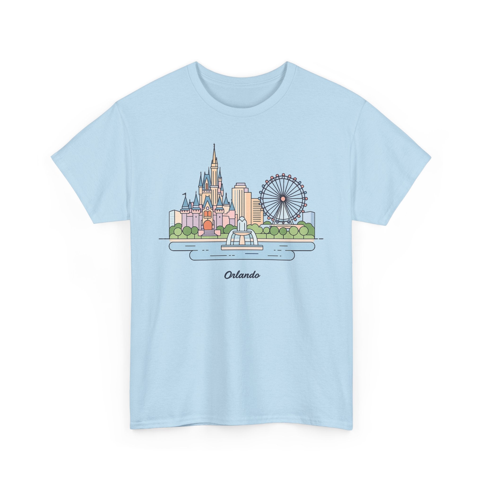 Orlando Skyline T-Shirt — Cute Cityscape Graphic Tee with 'Orlando' Text