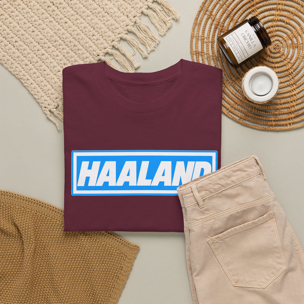 Haaland Box Logo Tee — Soccer Fan Jersey Style Shirt