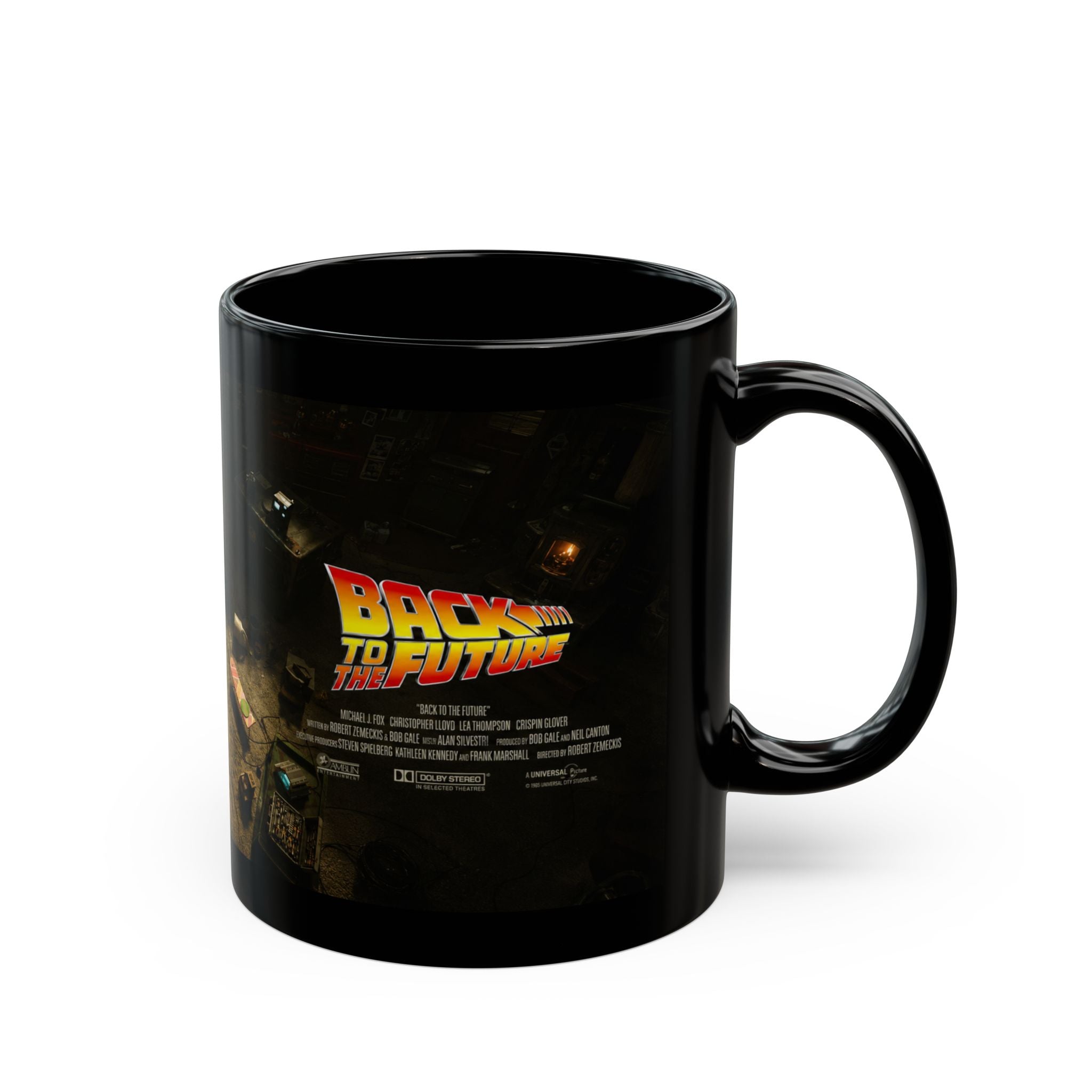 Back to the Future Movie Logo Black Mug — 11oz & 15oz Ceramic