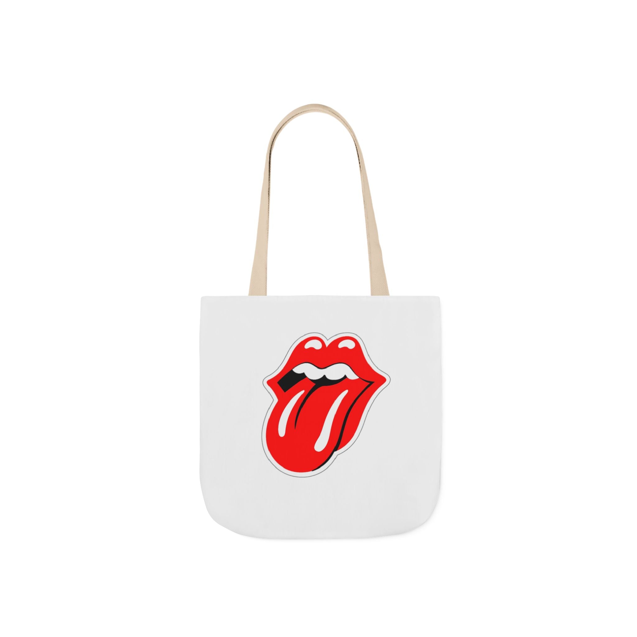Rock & Roll Tongue Canvas Tote Bag — Retro Lip Graphic