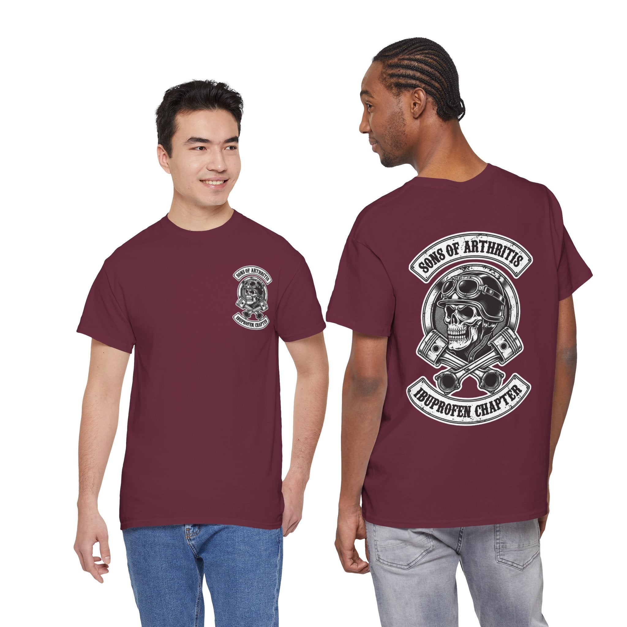 Sons of Arthritis Tee — Humorous Biker Skull "Ibuprofen Chapter" T-Shirt