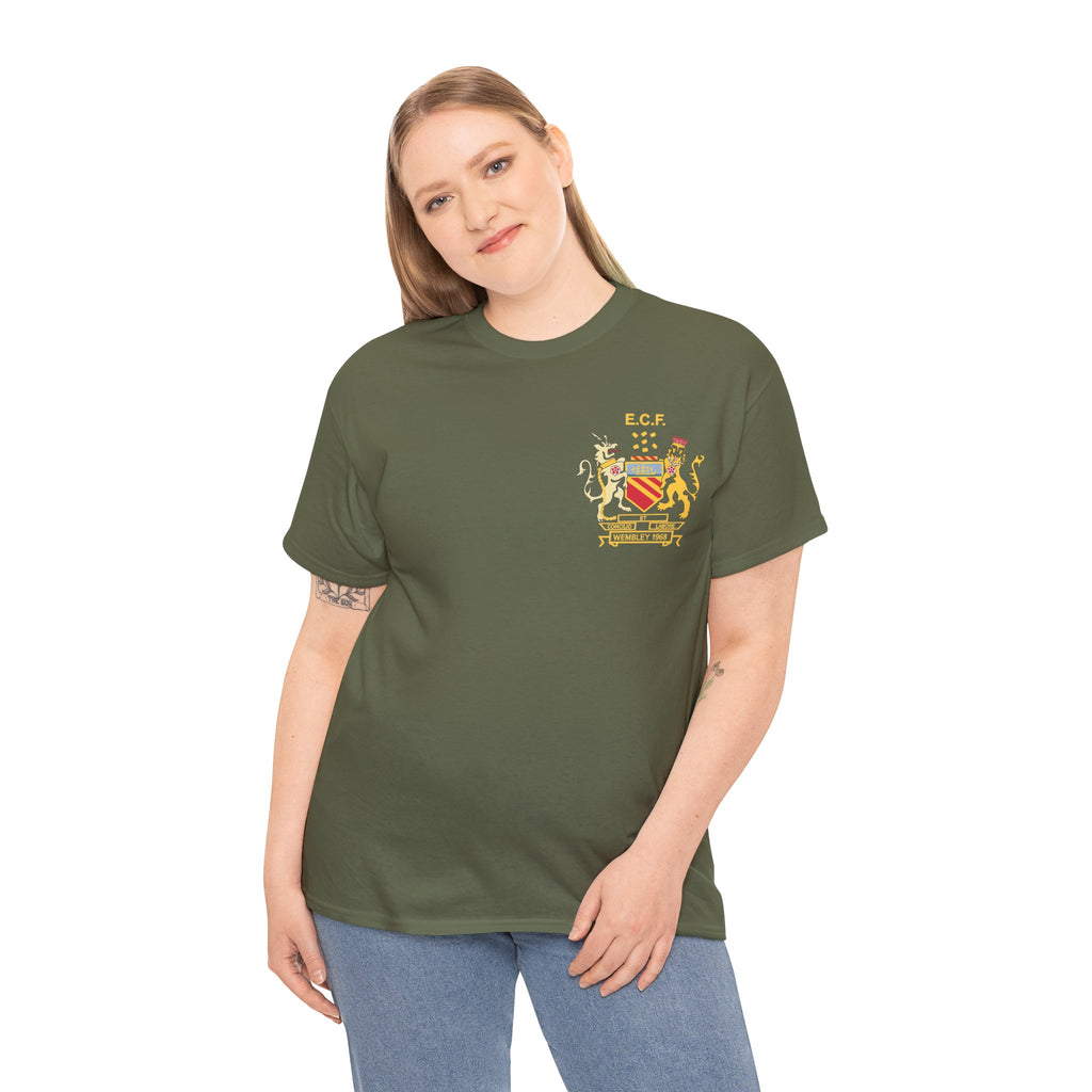 Manchester United Wembley 1968 Heraldic Crest Tee — Vintage Coat of Arms Chest Print