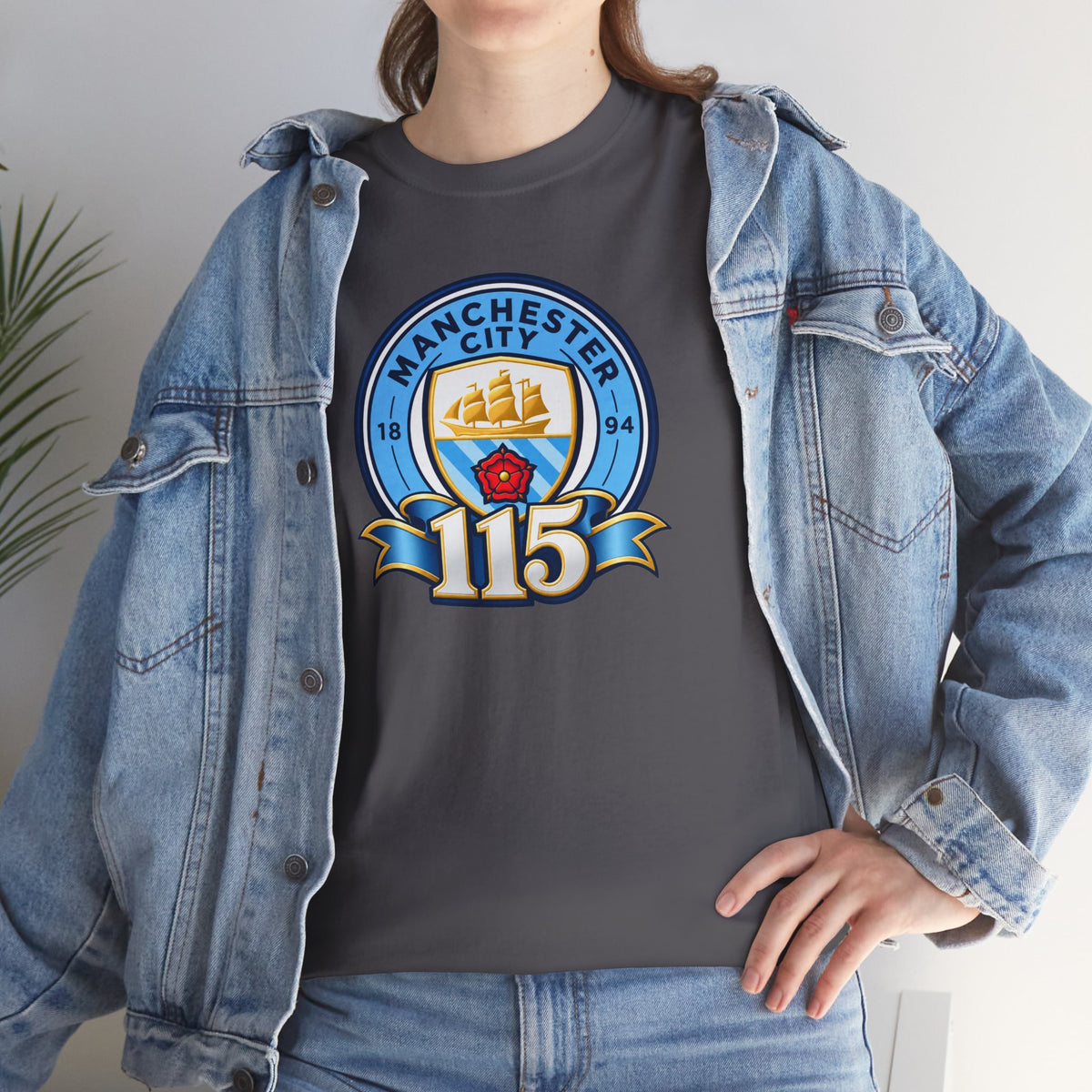 Manchester City 115th Crest Inspired Cotton T-Shirt