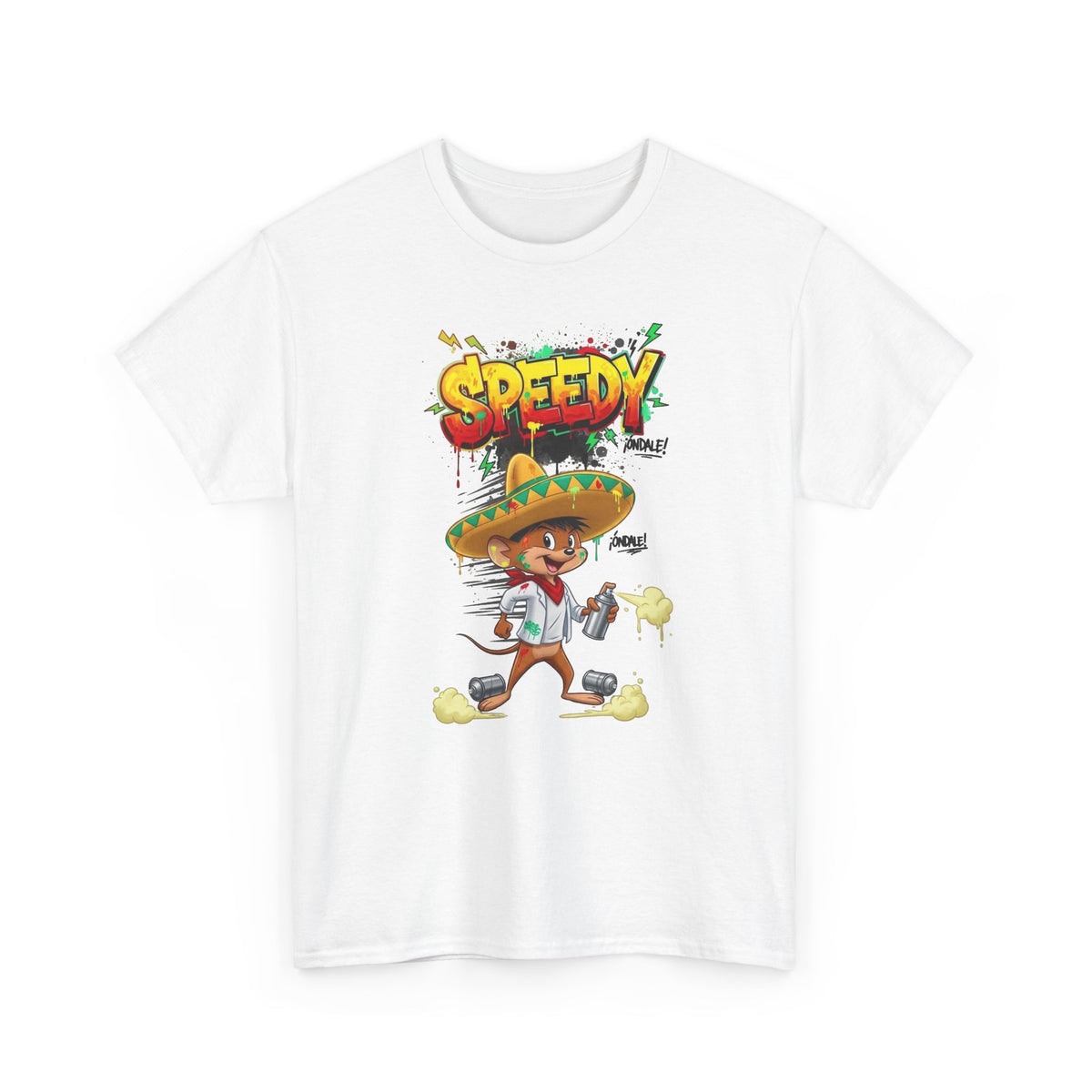Speedy Sombrero Cartoon Tee — Mexican Street Food Runner Graphic T-Shirt