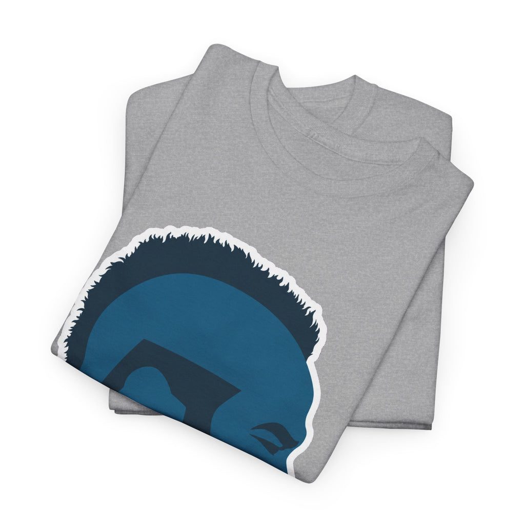 Mr T Profile Silhouette T‑Shirt – Blue Head & Gold Earring Graphic