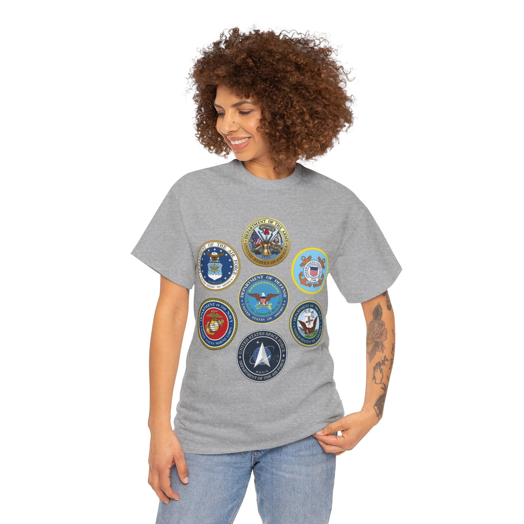 Military Branch Seals T-Shirt — Vintage US Armed Forces Emblems Tee
