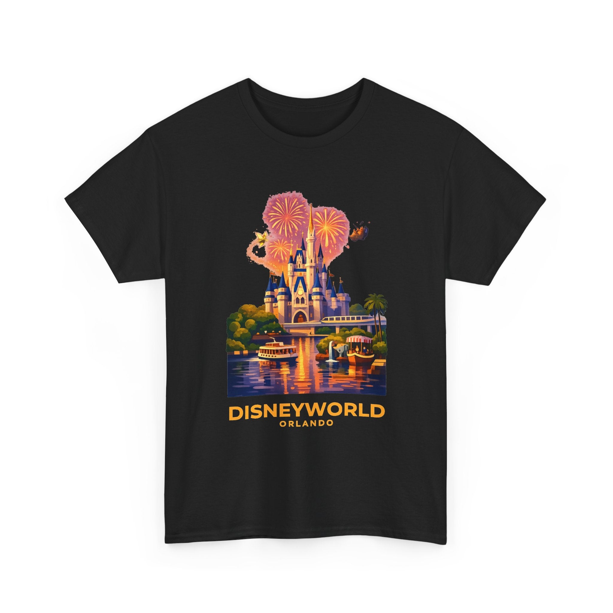 Disney World Castle Orlando Fireworks Cotton T‑Shirt