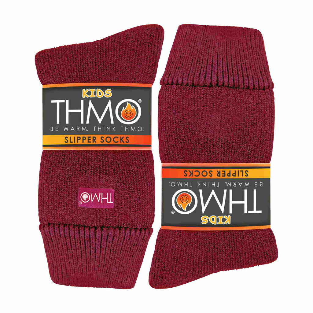 1 Pack Kids Indoor Thermal Slipper Socks with Grips (3 Sizes)