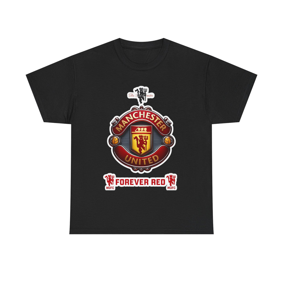 Manchester United Inspired Football Crest Tee — "Forever Red" Supporter Shirt