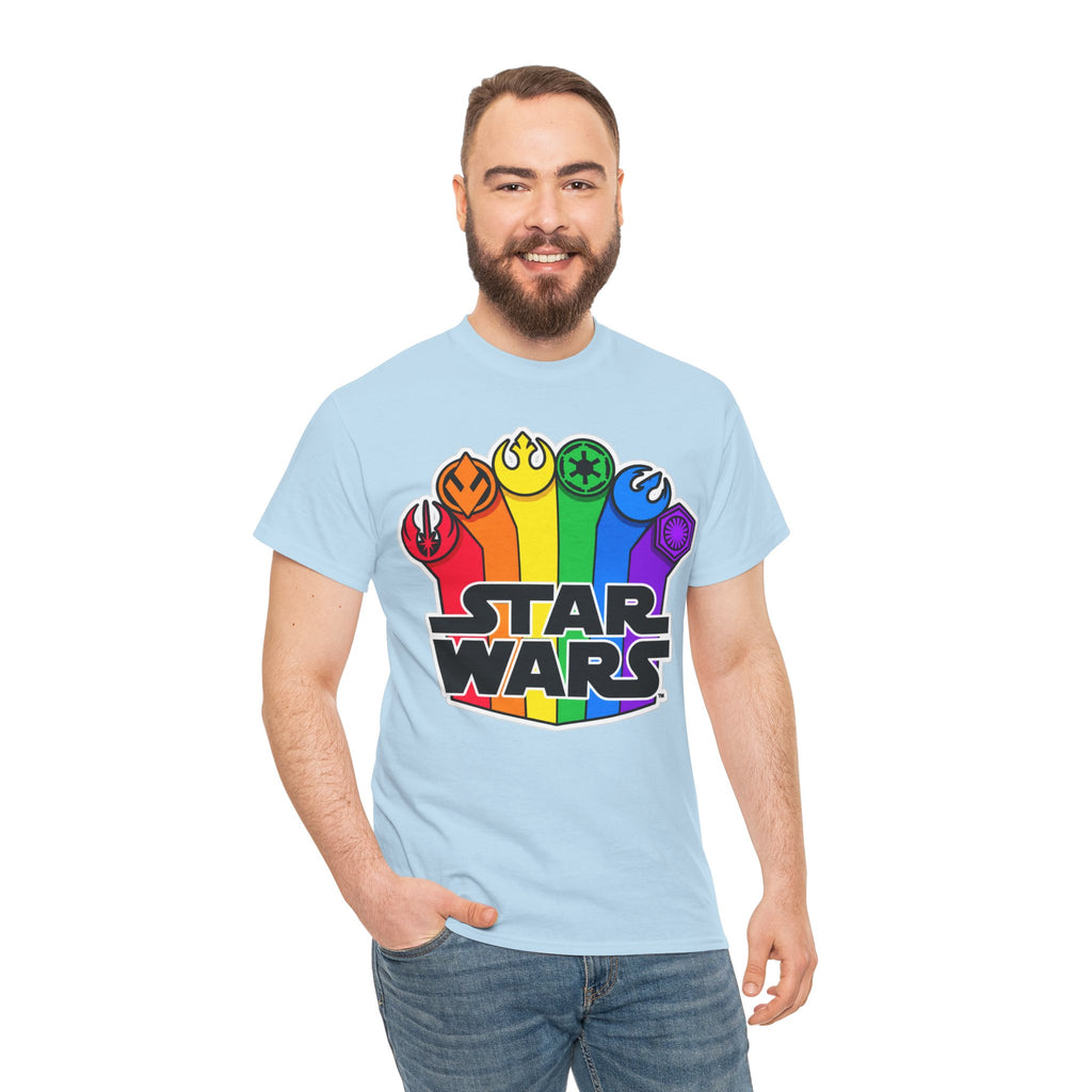 Star Wars Rainbow Emblem Tee — LGBTQ+ Pride Fan Cotton Shirt