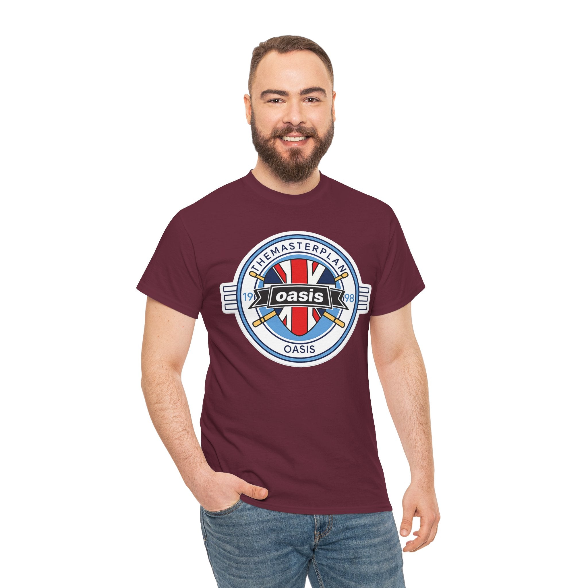 Oasis Union Jack Band Tee – Retro Rock Logo T-Shirt