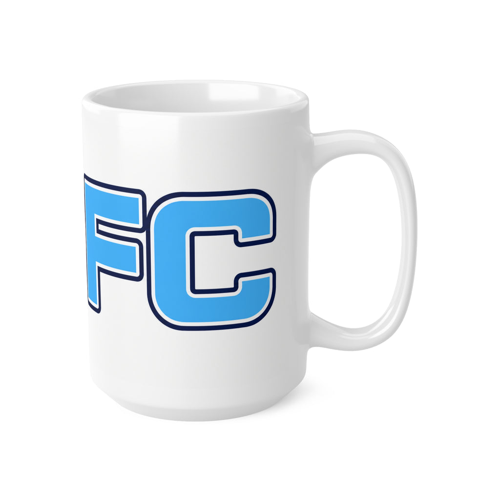 Coffee Mug — Bold Blue 'MICE' Retro Block Letter Ceramic Mug (11oz & 15oz)