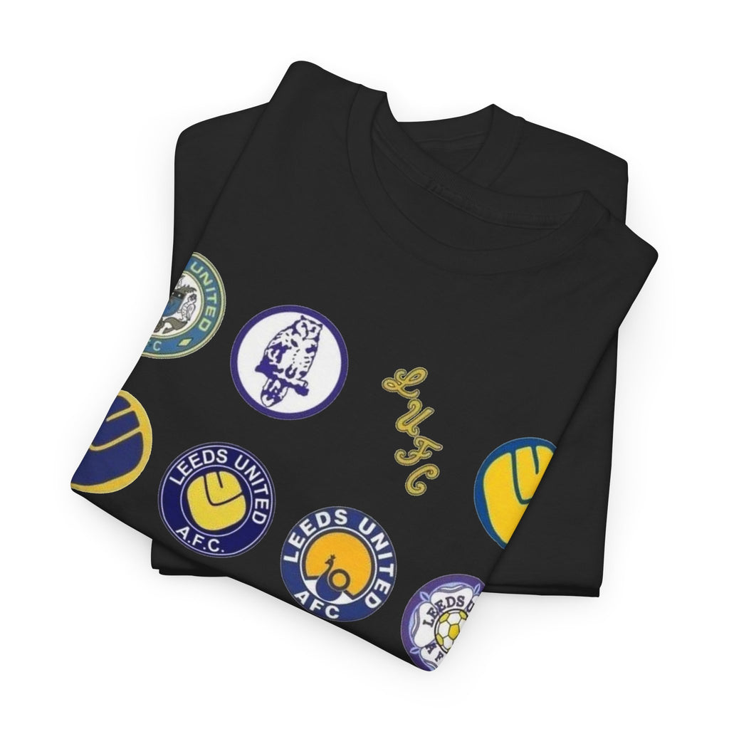 Leeds United Retro Crest Cotton T-Shirt — Vintage Football Club Emblem Tee