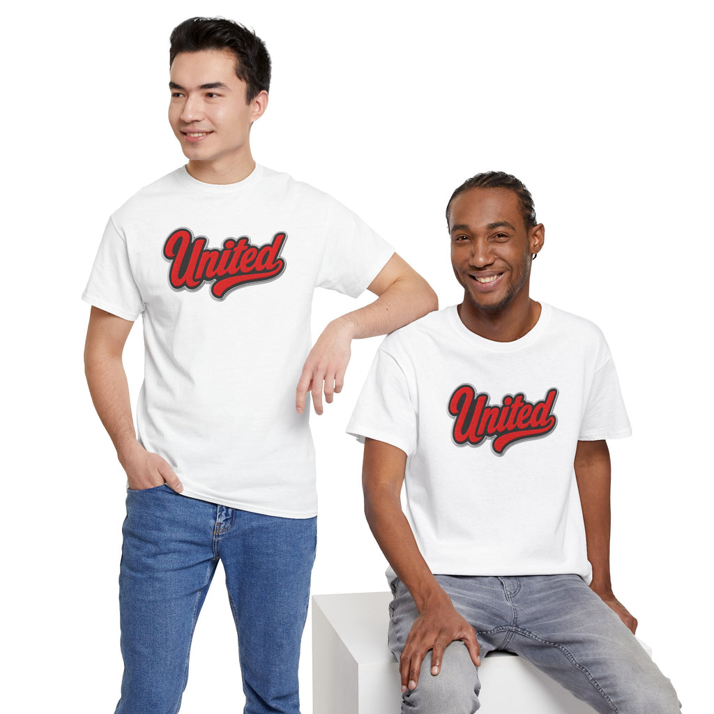 United Retro Script Tee — Vintage Red Logo T‑Shirt