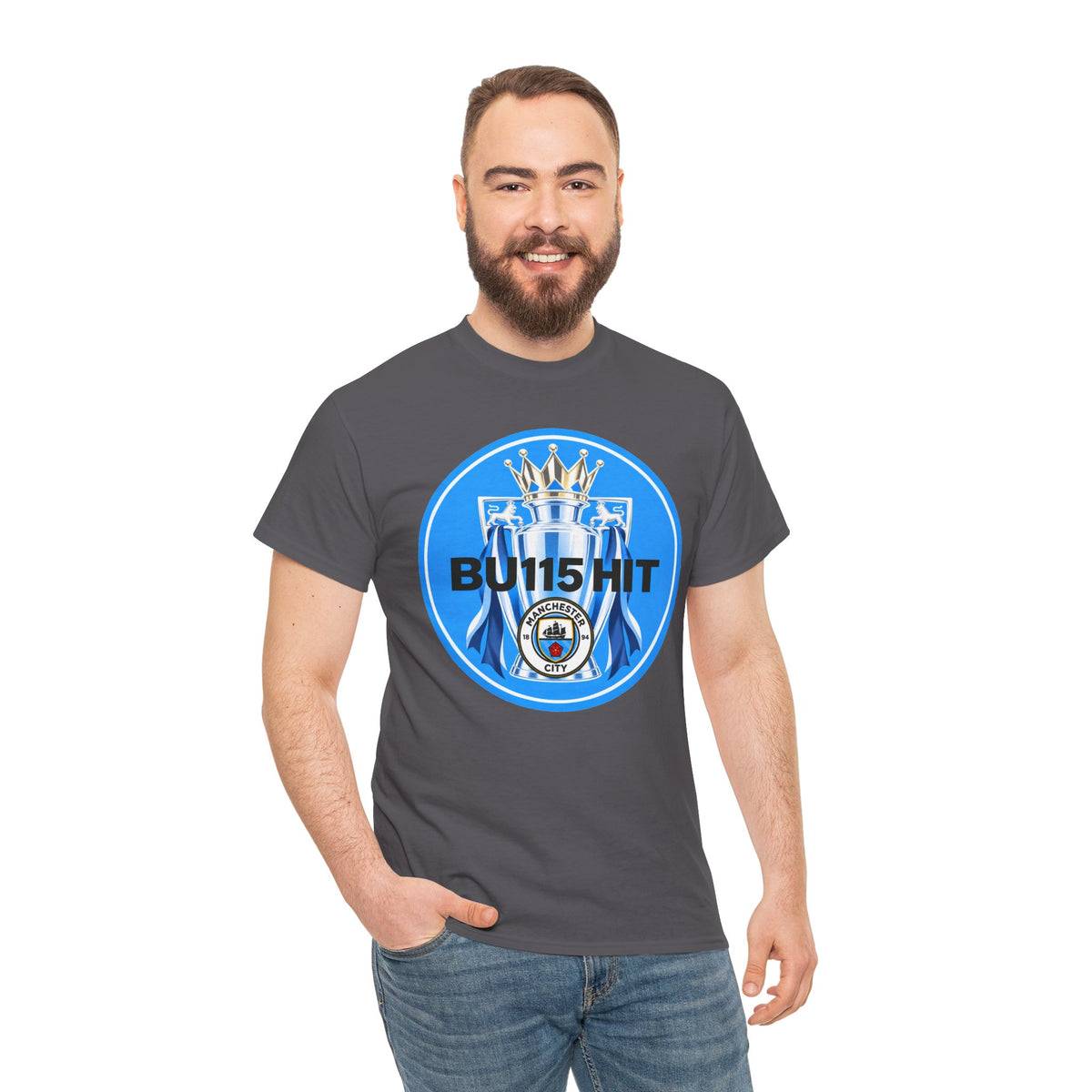 Manchester City Anti Premier League Charges Cotton T-Shirt — 'BU11SH1T' Blue Crown Football Shirt