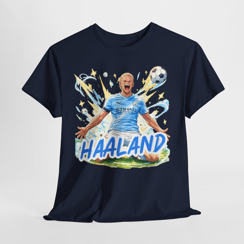 Erling Haaland Anime Fan Tee — Celebratory Football Player Graphic T-Shirt