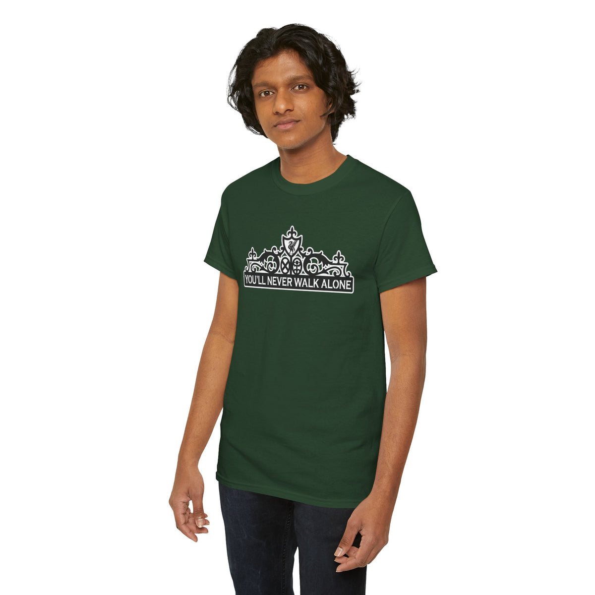 You'll Never Walk Alone T‑Shirt — Liverpool FC Crest Cotton Tee