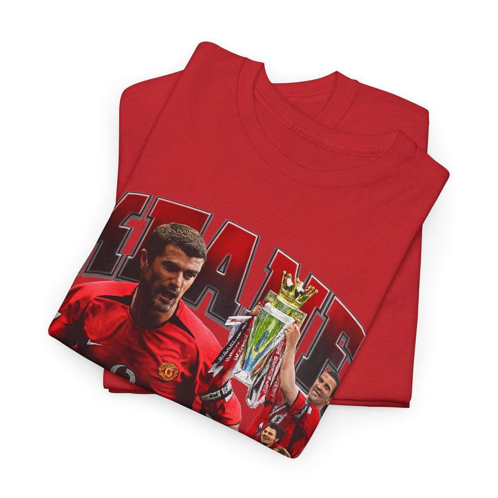 Roy Keane Football Legens Collage Tee — Retro Man United Tribute Shirt